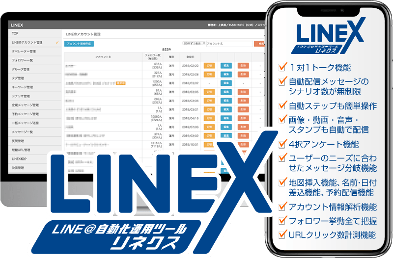 LINE自動運用化ツールLINEX
